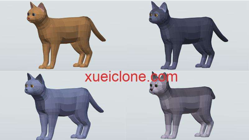 虚幻5ue5低模猫LowPoly Cats4