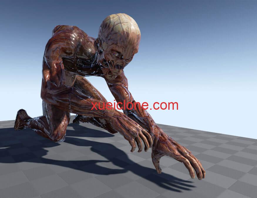 虚幻5ue5丧尸模型加动作Zombie1 Model+Animation1