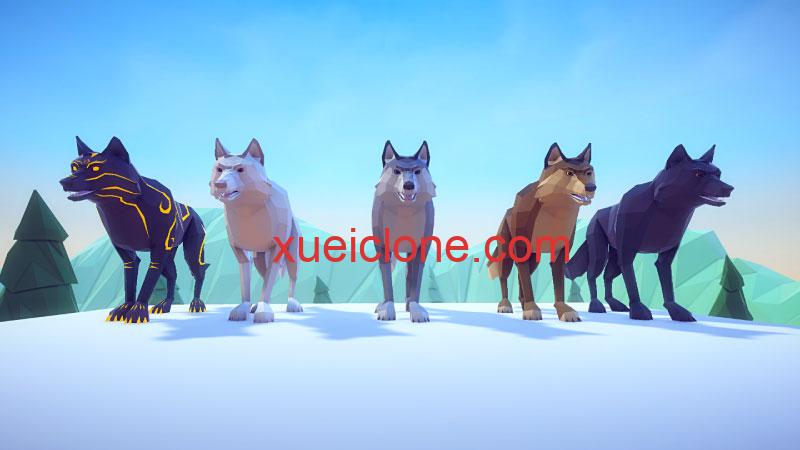 虚幻5ue5低模风狼Poly Art Wolf3