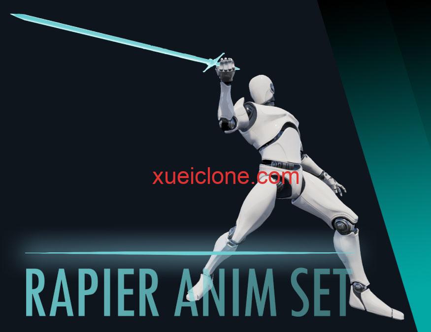 虚幻5ue5剑动画套装Rapier Anim Set1