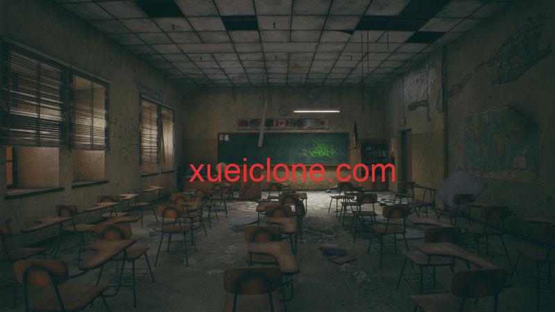 虚幻5ue5恐怖废弃荒废的学校HQ Abandoned School(Modular)6