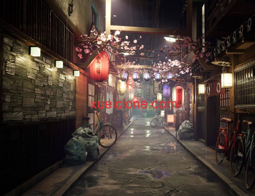 虚幻5ue5日式小街A Japanese alley environment pack1