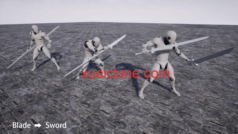 虚幻5ue5枪刃转双刀动作Conversion Animset ( TwinSword & TwinBlades)3