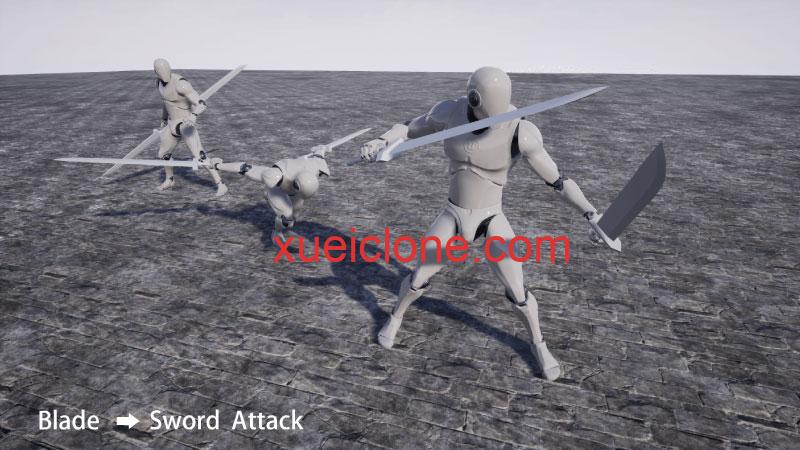 虚幻5ue5枪刃转双刀动作Conversion Animset ( TwinSword & TwinBlades)4