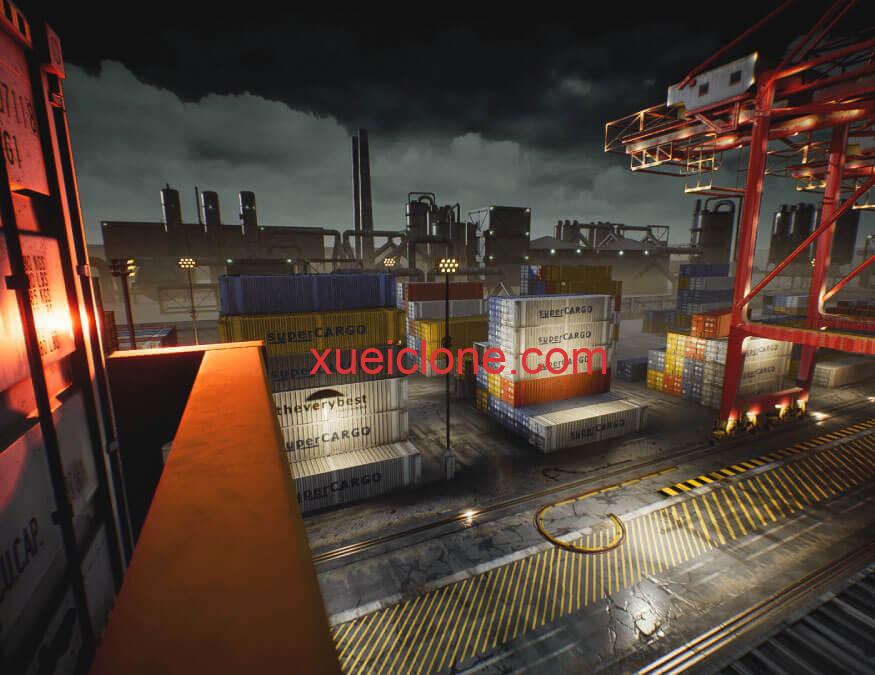 虚幻5ue5集装箱场景Container Yard Environment Set1