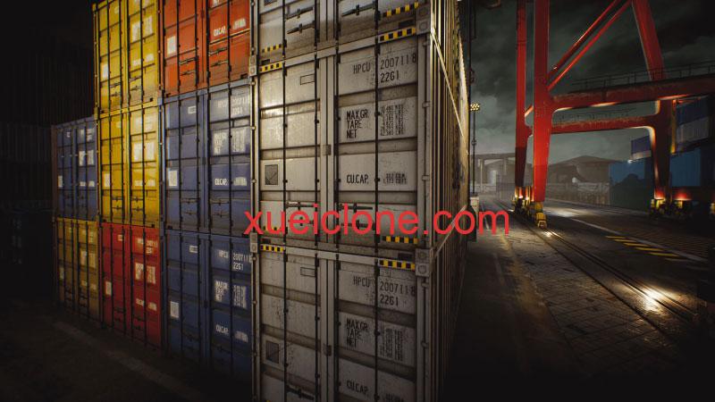 虚幻5ue5集装箱场景Container Yard Environment Set3