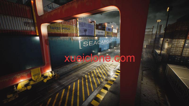 虚幻5ue5集装箱场景Container Yard Environment Set4